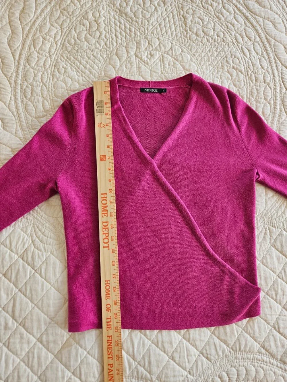 NIC+ZOE Women's Deep Pink Wrap Sweater - Size Petite PS